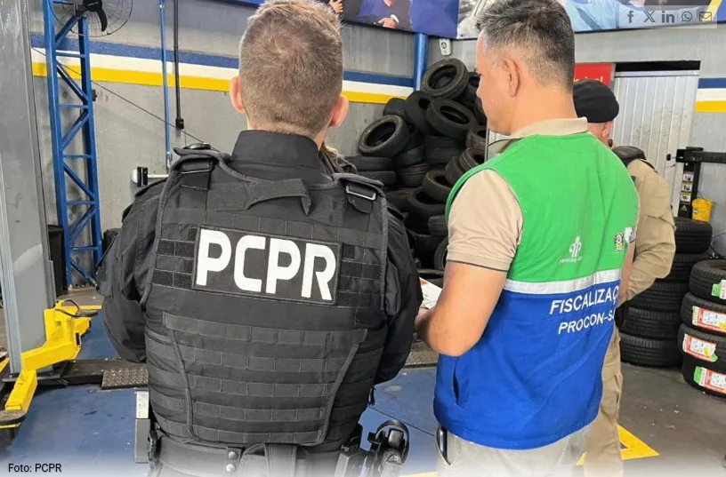 Operação interdita lojas de pneus suspeitas de enganar consumidores em Curitiba e região